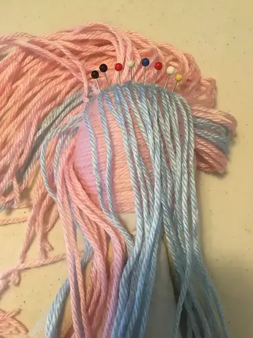 Cotton Candy Dark Pink Wool Doll Hair Doll Making Supplies 