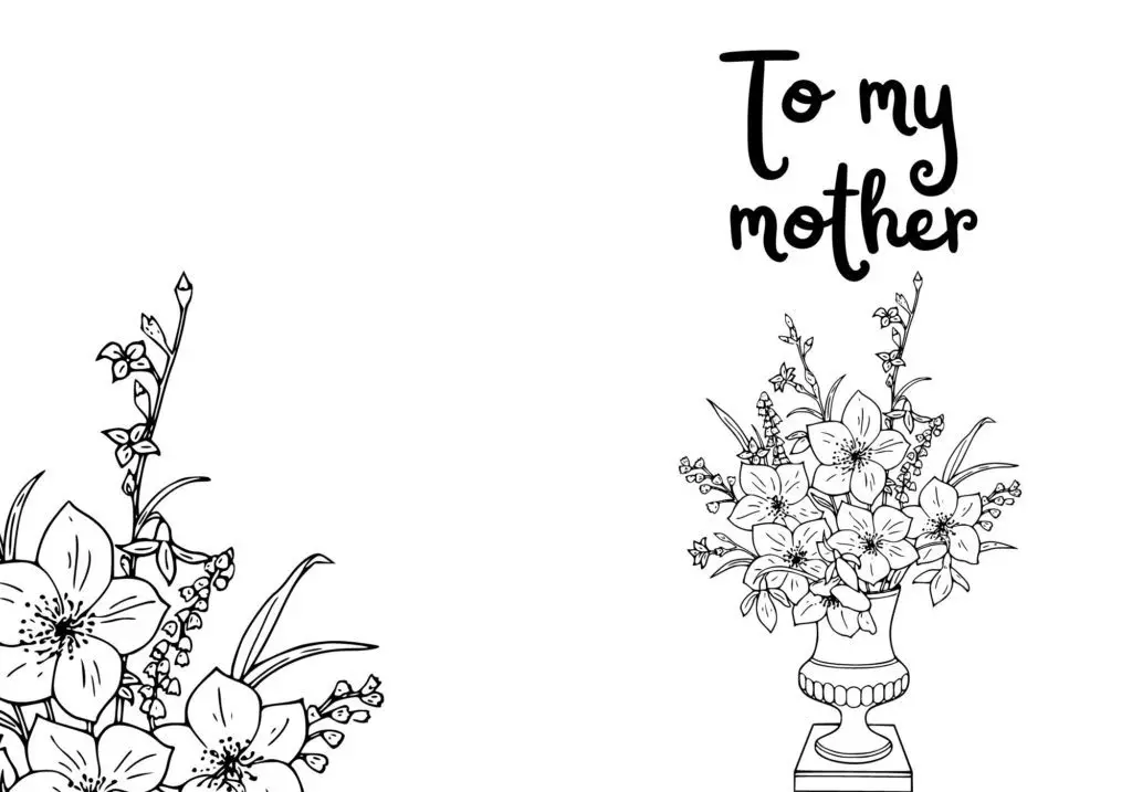 "To my mother" Flowers in a vase card