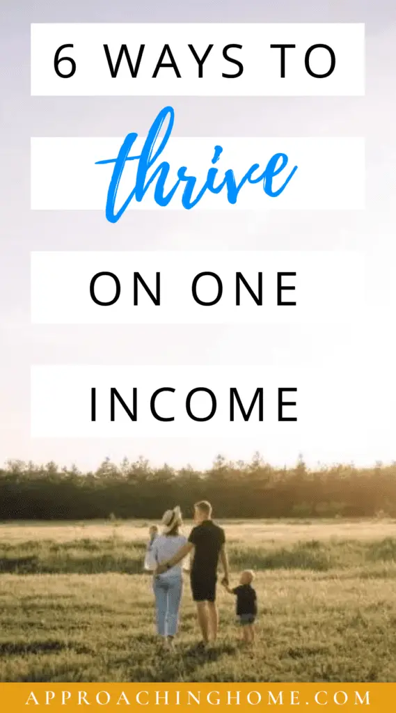 thrive on one income pinterest pin