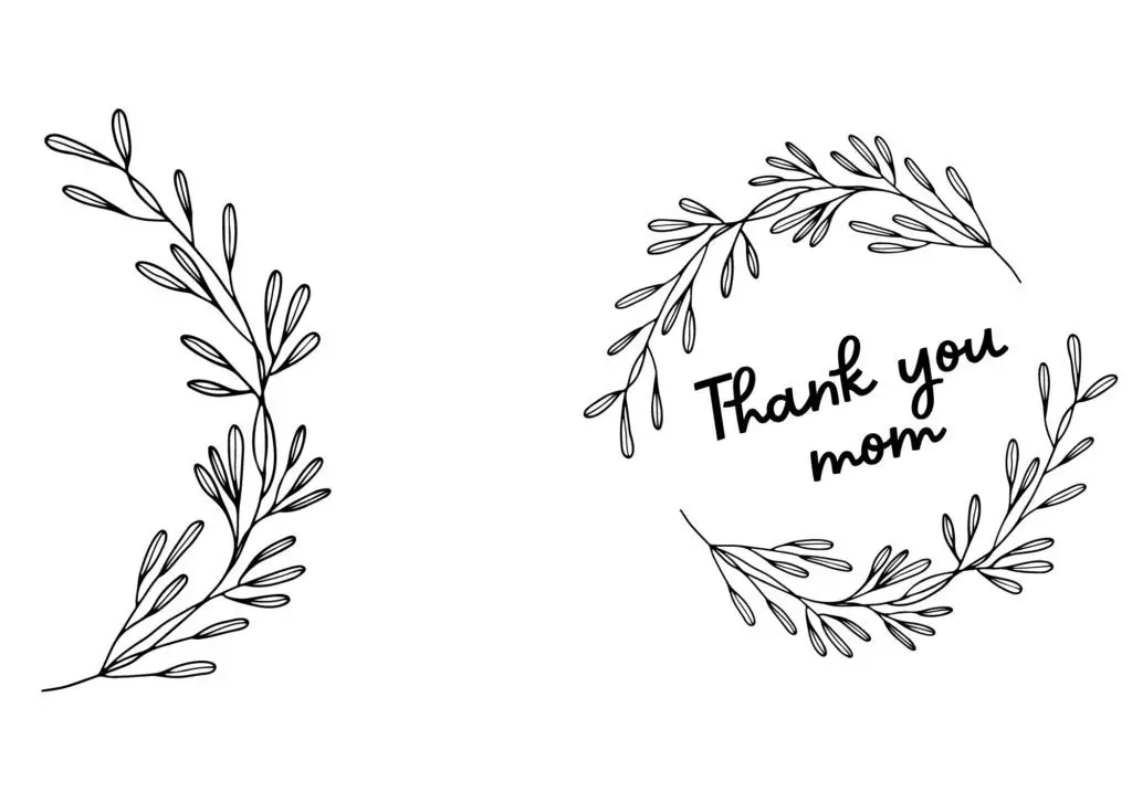 "Thank you Mom" Floral Card With Wreath