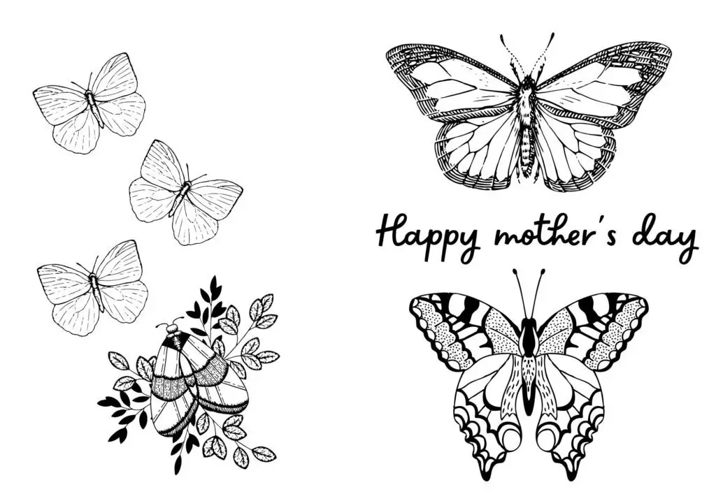 "Happy Mother's Day" card with Butterflies & Moths
