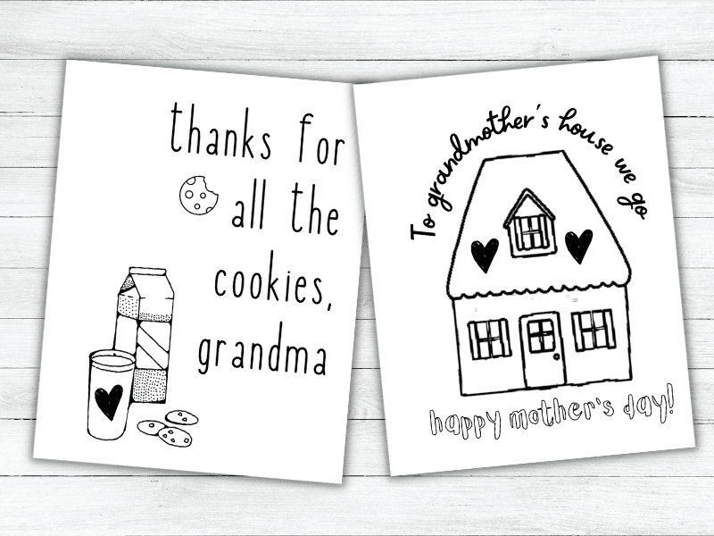 printable mothers day card to color for grandma