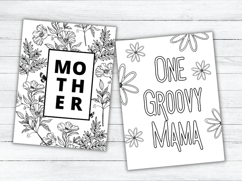 flowers Mother’s Day Cards To Color