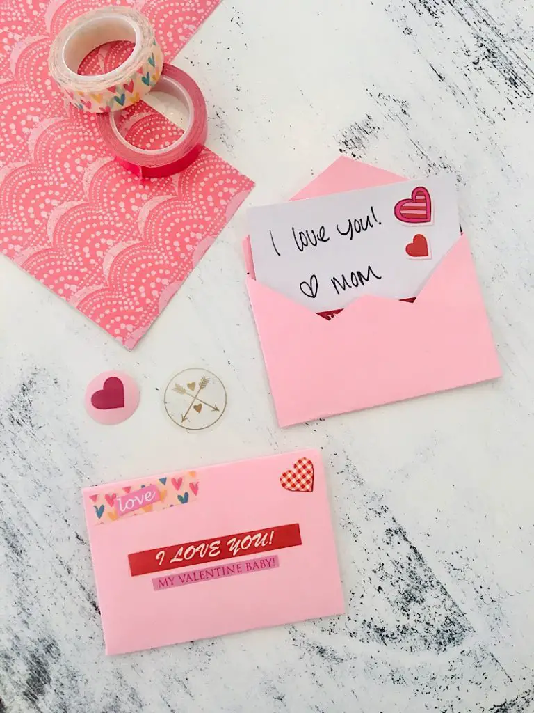printable free valentine cards mini envelopes with note inside