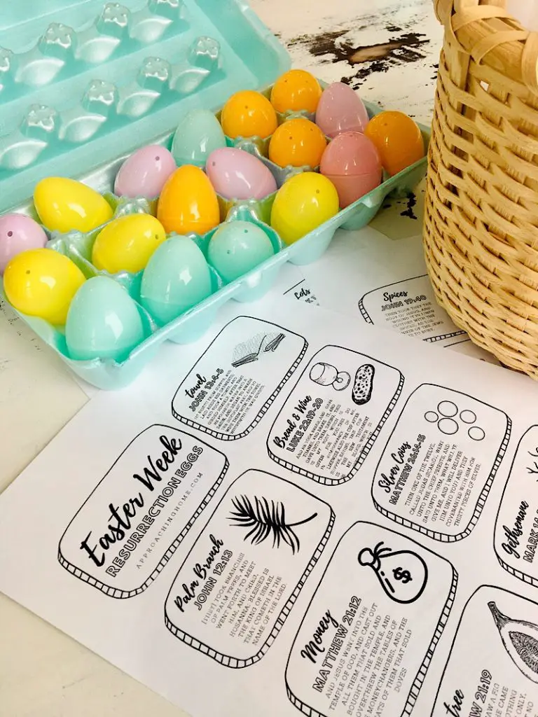 DIY Resurrection Eggs and printable on table