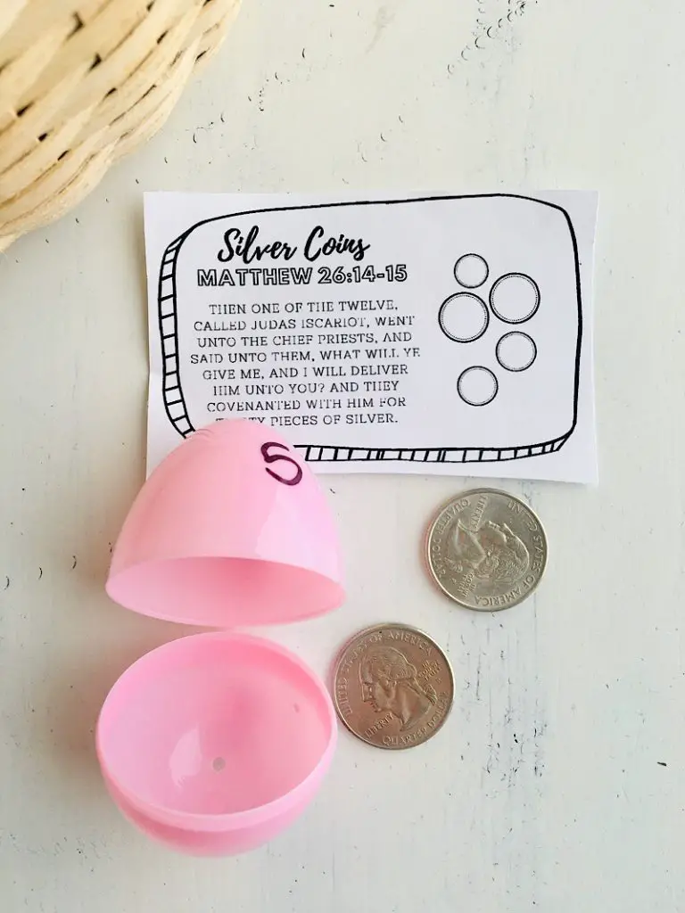 Silver Coins and pink egg 