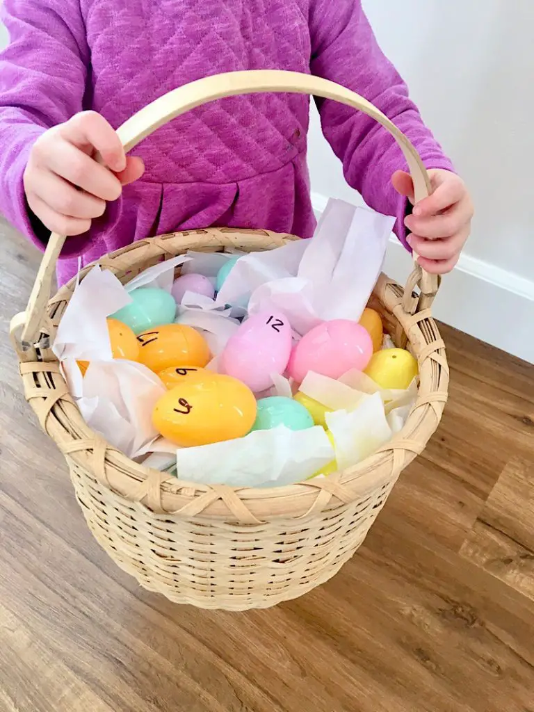 Toddler Holding easter basket