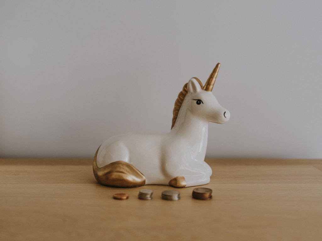 unicorn with pennies