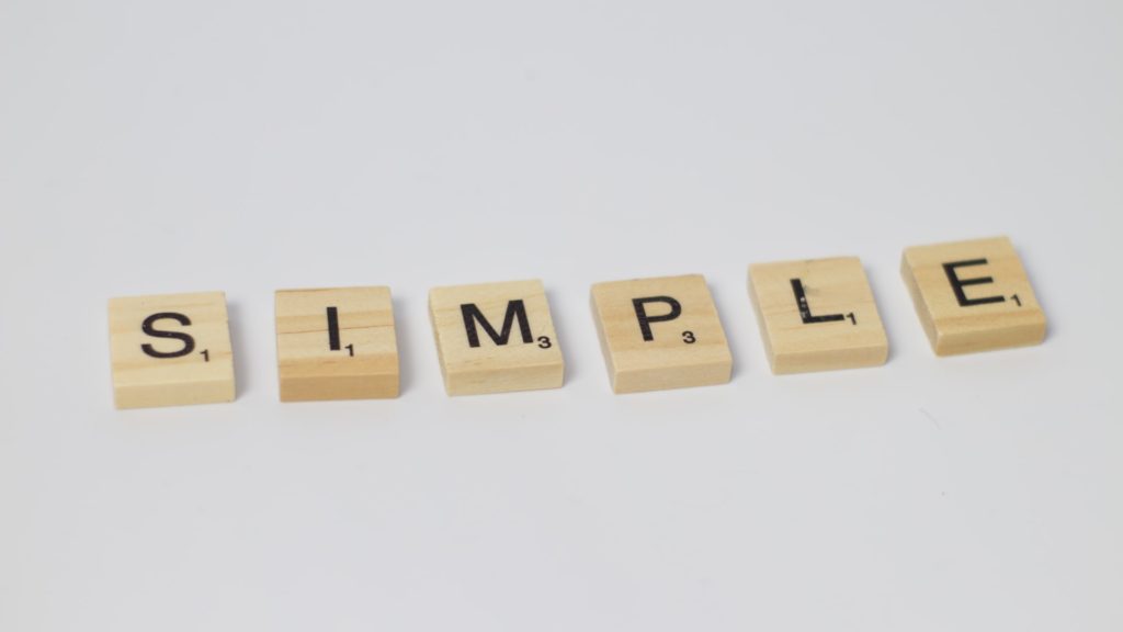 scrabble tiles spelling out "Simple" blogging myths