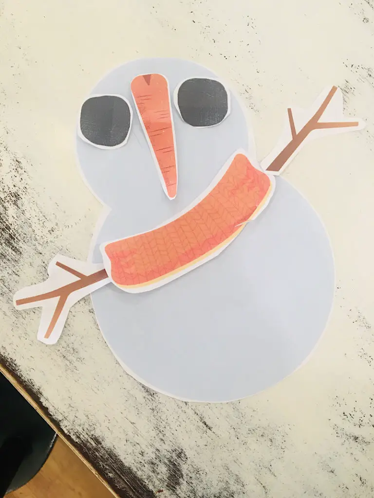 snowman cut and glue