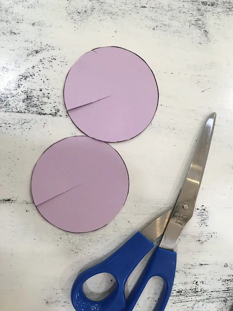 cut a slit in the circles