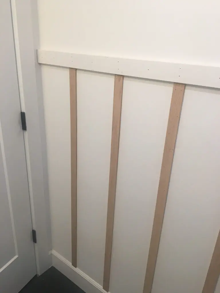 NAILED BATTENS TO WALL with header trim