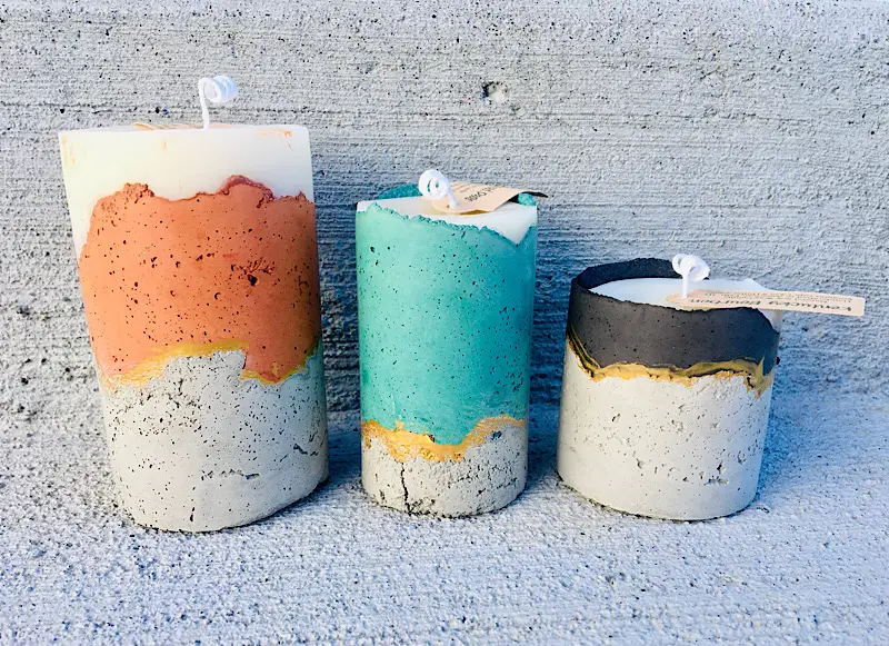 concrete candles